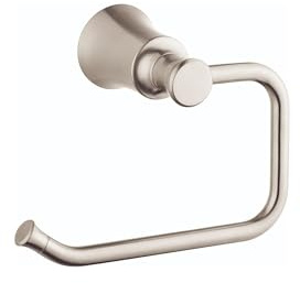 Hansgrohe Toilet Paper Holder 5-inch Transitional Brushed Nickel, 04787820 Accessories, 7.25 Wide
