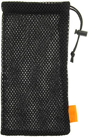 Fiacvrs Storage Bag Drawstring Carrying Case Cover Holder Protective Nylon Phone Pouch Mesh Mobile Universal Portable Power Bank(5.5 InchBlack)