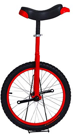 Einstellbares Einrad,Kinder Erwachsene AnfäNger Outdoor Balance Radfahren ÜBung Akrobatisches Fitnessrad Rutschfester Bergreifen / 16 Zoll/rot