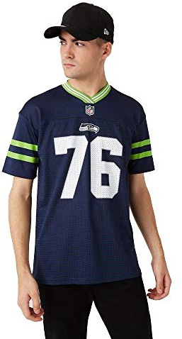 New Era Seattle Seahawks T-Shirt NFL Jersey American Football Fanshirt Blau - L