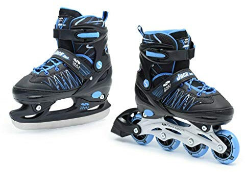 SMJ sport Kinder 2IN1 Inlineskates Schlittschuhe Verstellbar Inliner ABEC7 Jack