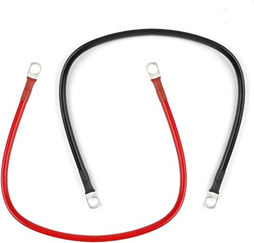 Haisheng Car Battery Cables, 2PCS 5AWG Red and Black Battery Inverter Cables, 54cm 12v Battery Cable for Auto Truck Motorcycle Solar RV Ships
