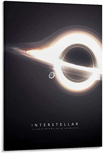 HHLSS Leinwanddruck 50x70cm ohne Rahmen Minimales Filmplakat Interstellares Gargantua-Plakatbild Modernes Büro Familienschlafzimmer Dekorativ