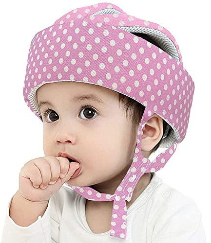 IULONEE Baby Helm Lauflernhelm Kleinkind Schutzhut Kopfschutz Kisse Baby Krabbeln Kappen Verstellbarer Drop-Cap Schutzhelm (Rosa)