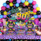 Cunhill 90s Party Decorations 90s Theme Backdrop Latex Balloons Back to the 90's Tablecloth Party Tableware Set 90's Paper Plates Napkins Knife Forks Flatware for Birthday Hip Hop Graffiti Supplies