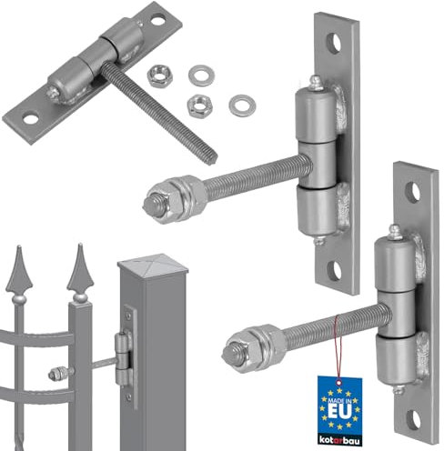 KOTARBAU® 2er Set Torangel mit Anschraubblech und Schmiernippeln Einstellbar ⌀ 12 mm für Türen Tore Robuste Konstruktion