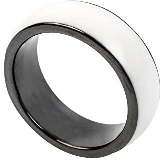 Riversmerge NFC Weißer Forum Typ 2 215 496 Bytes Chip Universal für Handy, tragbarer Smart-Ring, wasserdichter Keramik-NFC-Ring für Damen und Herren (weiß-NFC 21 mm)