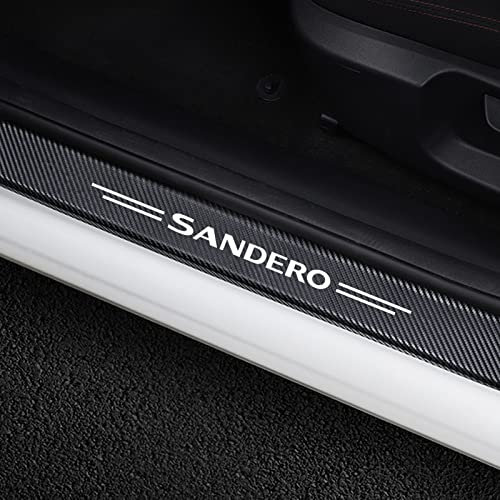 Auto Kohlefaser Einstiegsleisten Für Ren-ault Dacia Sandero Tuning Zubehör 4 STÜCKE Auto Scuff Plate Türschwelle Sill Aufkleber