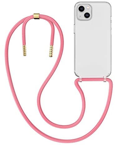 MyGadget Handykette für iPhone 13 Mini - [ Hülle mit Band abnehmbar & verstellbar ] - Handyhülle mit Handyband zum Umhängen Schnur Case Schutzhülle - Rosa