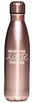 Trinkflasche aus Edelstahl POSH + POP bottle hält warm kalt ENJOY THE LITTLE THINGS, mehrfarbig, Taglia unica, Casual