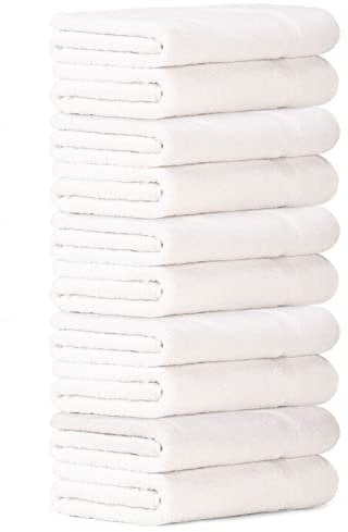 Luckytowel 10er Set Saunatücher 80x200 cm 100% Baumwolle, 600g/m² Oeko-Tex Saunatuch-Set 10er Pack Weiß