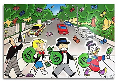 LIOONS Alec Monopoly Kunstposter Dekorative Malerei Leinwand Wandposter und Kunstbild Druck Moderne Familie Schlafzimmer Dekor Poster 20 x 30 cm