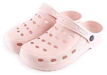 R-ISLAND Clogs Classic Sabots pour femme, EVA, imperméable, pour travail, santé, cuisine, piscine, plage, etc, rose clair, 36 EU