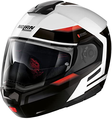 Nolan N90-3 Reflector N-Com Klapphelm, weiß/schwarz/rot, L (60/61)