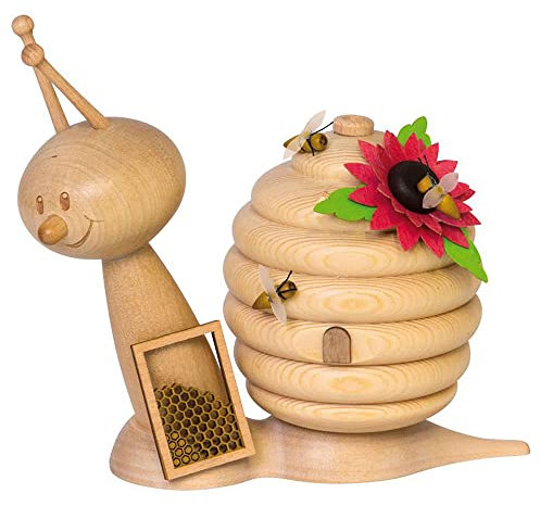 Drechslerei Kuhnert - Rauchschnecke/Räucherfigur - Sunny Honigschnecke - Höhe: ca 15cm - Made in Germany