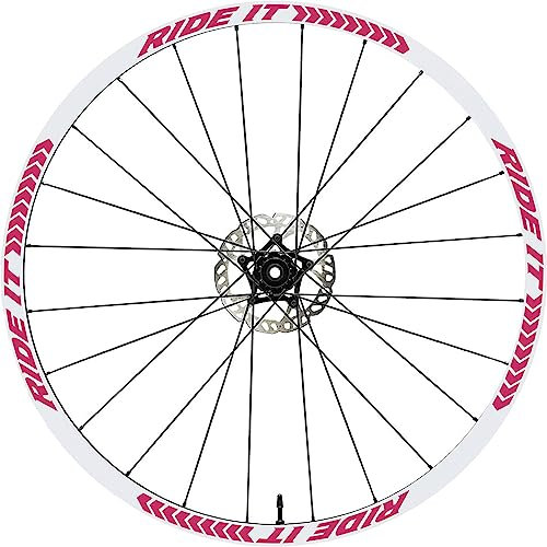 Kit adesivi completo per Cerchi Bici 26''-27,5''-28/29'' Pollici Ruota Bici MTB Bike Stickers qualità scegli colore MTB017 (27,5'' Pollici, 041 Fucsia)