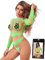 Ensemble de Lingerie Sexy pour Femme Grande Taille Combinaison Resille Fluo Les Sous-vêtements des Femmes Lingerie Sexy de Pute Vêtements de Nuit Hot Nuisette Sexy Erotique Robe Transparente(Vert,XS-M