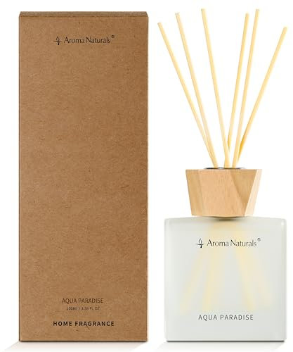 Aroma Naturals Difusor de Varillas, Juego de Aceite de 100 ml con Varillas, Fragancia de Interior para el hogar de Larga duración (Aqua Paradise)