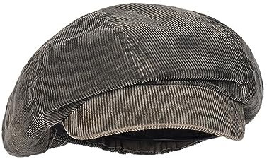 JIMNOO Männer Und Frauen Retro Baskenmütze Gewaschen Cord Octagon Cap Lässige Persönlichkeit Ente Zunge Kappe Zeitungsjunge Kappe Kappe (Color : Green, Size : 55-58cm)