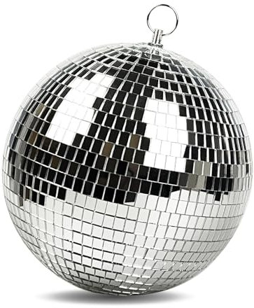 Sfera specchiata Ø 20cm, Palla da Discoteca da appendere, per feste, discoteca e Matrimonio, argento
