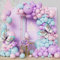 103 Stück Pastell Ballons Girlanden Set Pastell Lila Pastell Rosa Hellblau Luftballons Bogen Set mit Schmetterlings Folien Ballons für Mädchen Geburtstage Jahrestage Hochzeit Dekorationen