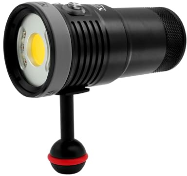 Nitescuba NSS60 Scuba Diving Light Underwater Video Light 6000 Lumen Waterproof Flashlight for 100m/330ft CRI=90 Underwater Photography,which Connected to Filters or Optical Snoot