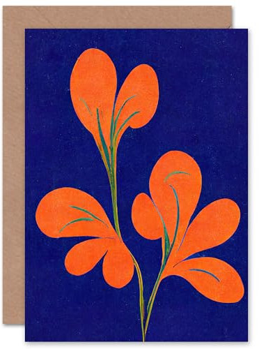 Artery8 Einfaches Blau-Orange Im Matisse-Stil Für Die Frau Weihnachtskarte