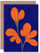 Artery8 Einfaches Blau-Orange Im Matisse-Stil Für Die Frau Weihnachtskarte