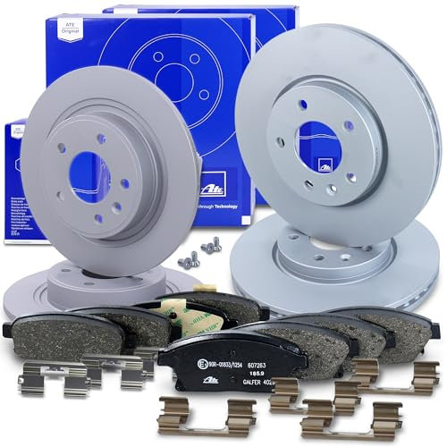 ATE Bremsenset inkl. Bremsscheiben Ø 300 mm vorne belüftet + hinten Ø 292 mm voll und Bremsbeläge vorne + hinten Kompatibel mit CHEVROLET CRUZE, ORLANDO, VOLT, OPEL AMPERA, ASTRA J, ZAFIRA TOURER C