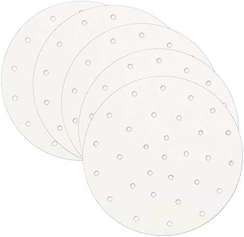 COOL DESIGN 100 Hojas de papel de horno, para tu vaporera de bambú, Papeles redondos de 20 cm para tu freidora de aire,