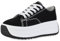 VAN HILL Damen Plateau Sneaker Keilabsatz Plateau Vorne Trendy Schuhe 215218 Schwarz 39
