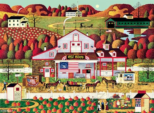 Buffalo Games - Charles Wysocki - Autumn Farms - 1000 Piece Jigsaw Puzzle for Adults Challenging Puzzle Perfect for Game Nights - Finished Size 26.75 x 19.75