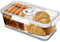 Airtight Bread Storage Container, Durable Clear Food Storage Bins, Time Recording Bread Keeper with Lid for Homemade Bread Toast Bagel (White)
