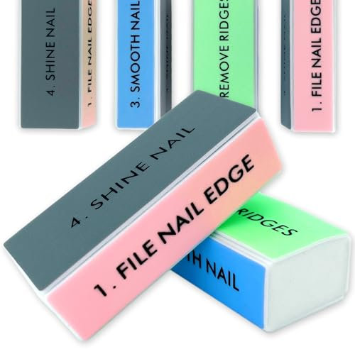 NICECONE 6 Pcs Nail Buffer Blocks, 4 Sided Mini Nail File Sanding Sponge Shine Grinding Polishing Manicure Tool for Natural Nails Acrylic Polishing Salon Nail Art DIY