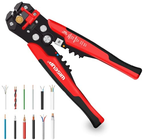 WISEUP Self Adjusting Wire Stripper-8 Inch Wire Cutter Crimper For 10-24 AWG 3 in 1 Heavy Duty Automatic Wire Strippi (3 in 1 wire stripper)