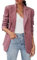IDEALSANXUN Damen Cordblazer, Herbst, Winter, lässiger Blazer, elegante Anzugjacken, Pink, XL