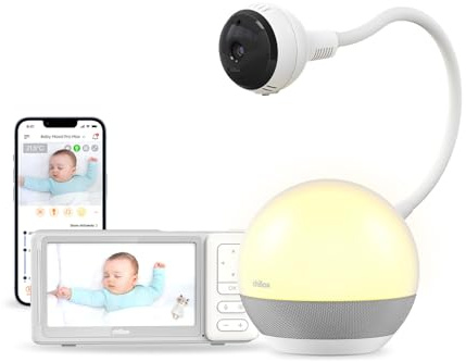 CHILLAX Giraffe Mood Sleep Trainer - 5 Video Babyp Monitor With App - 360° Full HD 1080p rotating camera - Sleep trainer and multicoloured nightlight - Wi-Fi ON/OFF switch - Walkie-talkie