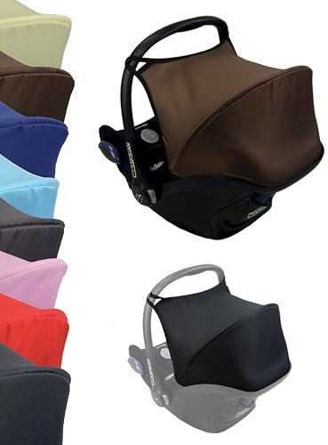 Sonnenverdeck Sonnendach [Sonnenschutz für Babyschale] kompatibel mit Maxi Cosi Cabrio Fix Gruppe 0 + GP (braun)