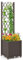 RELAX4LIFE Lettino da Giardino Rialzato con Graticcio, Fioriera da Esterno con Disco Auto-irrigante, Foro di Drenaggio, Scatola per Piante, Texture Rattan, Scatola per Fiori per Balcone (Caffè)