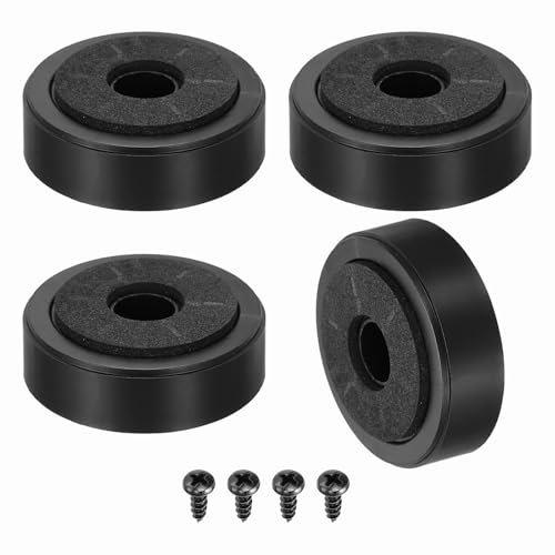 sourcing map 4 Pcs Speaker Isolation Feet,47mmx15mm Plastic Foam Shock Absorption Base Pad Anti Vibration Amplifier Stand Feet Mat for Audio CD HiFi Home Theater Sound System, Black