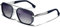 KANASTAL Sonnenbrille Herren Polarisiert Retro Klassische Quadratisch Sonnenbrillen mit Premium Metallrahmen UV400 Schutz, Matt Blau Silber Rahmen Schwarz Gläser
