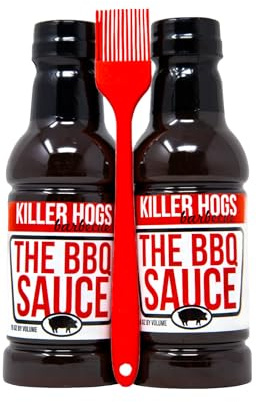 Killer Hogs The BBQ Sauce 2-Pack with Basting Brush | Championship Grill and BBQ Sauce for Beef, Steak, Burgers, Pork, and Chicken | 32 Total Ounces
