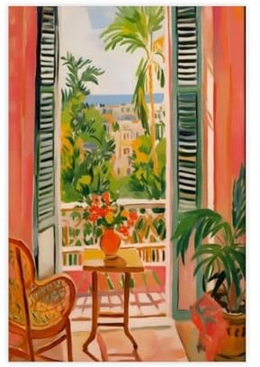 NFFBGFD Matisse Poster, offenes Fenster, Leinwand-Poster, Wandkunstdruck, Bild, Gemälde, 30 x 45 cm