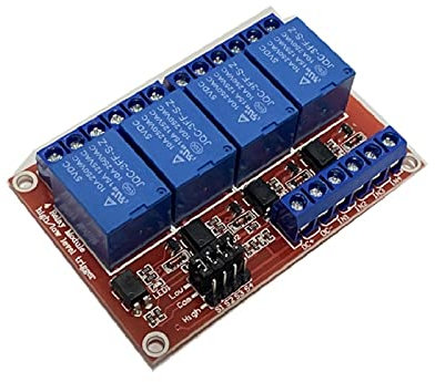 RCGKNNMUZ Módulo de relé de 4 vías, 4 Canales, 5V, 12V, 24V, Placa Protectora con Aislamiento de optoacoplador, Compatible con Disparador bajo for Arduino, 1 Uds.(24V)