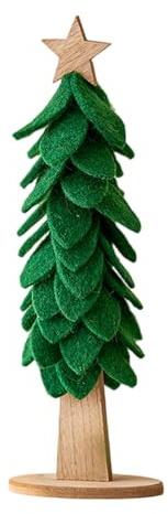 Uqezagpa Grande albero di Natale in feltro verde elegante centrotavola facile da montare festival decorazione desktop per la casa