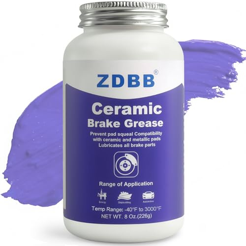 ZDBB Ceramic Brake Lubricant High Temp Caliper Pin Grease Synthetic Brake Lube Break Grease Automotive Squeak Stop Moisture Proof, Heat Resistant, Rust and Corrosion, 8oz Brush Top