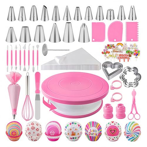 Cake Decorating Kit Tools, 285 Pcs Cake Decorating Supplies, Cake Baking Supplies for Beginners, Cake Baking Accessories Kit