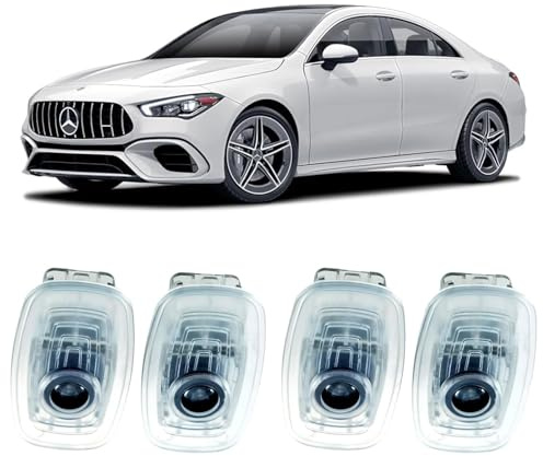 4 Stück Autotür Licht Projektor Türbeleuchtung AMG Logo für Mercedes CLA C118 X118 CLS C257 E-Klasse C238 A238, Türprojektoren Einstiegsbeleuchtung Unterbodenbeleuchtung Auto Zubehör