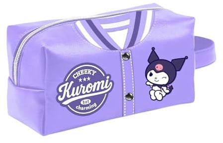 Hello Kitty Kuromi Varsity-Plus Brick Travel Toiletry Bag, Mauve, 27 x 13 cm