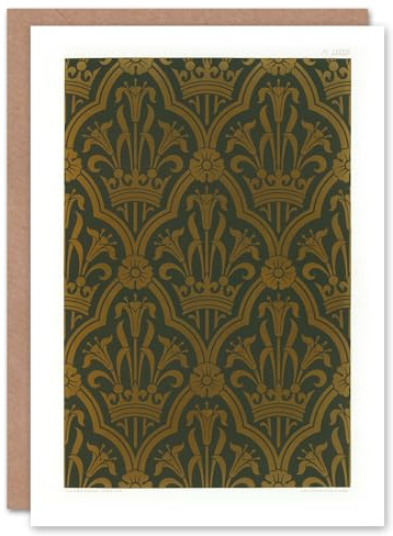 Artery8 GA and MA Audsley Art Card Lily and Crown Art Deco Pattern
